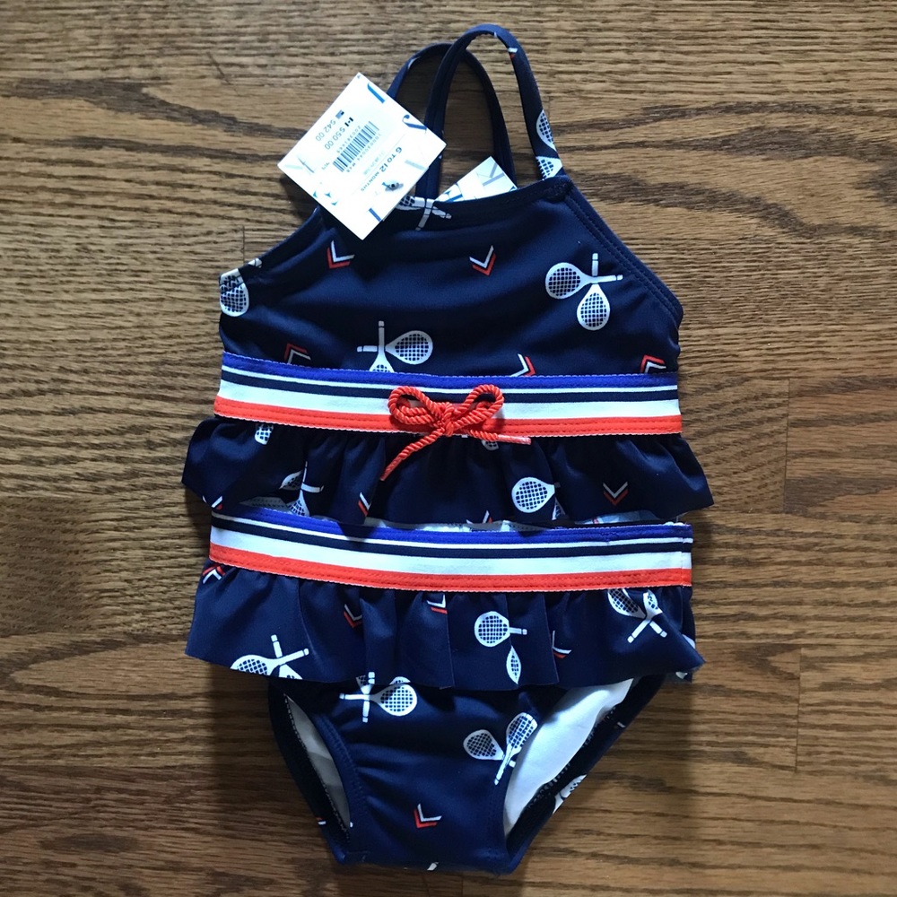NWT Janie and Jack Two-piece Tennis Print Swimsuit